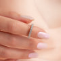 White :: close up 1.5ct round trellis lab grown diamond eternity ring white gold brilliant sparkle