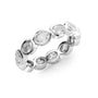 White :: close up 2.4ct oval east west bezel lab grown diamond eternity ring white gold smooth finish