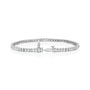 white :: 4ct oval brilliant lab grown diamond tennis bracelet four prong setting