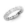 White :: close up 3.7ct radiant and round lab grown diamond eternity ring white gold brilliant sparkle