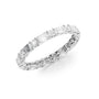 White :: close up 2ct alternating emerald and round lab grown diamond eternity ring white gold bold sparkle