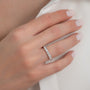 White :: modern 2ct round lab diamond u prong eternity ring white gold stackable ring