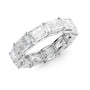 White :: close up 6ct east west radiant lab grown diamond eternity ring white gold bold brilliance