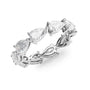 White :: IGI certified 3.5ct pear lab diamond east west eternity ring white gold modern stackable band