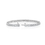 white :: 10ct emerald cut lab grown diamond tennis bracelet four prong setting