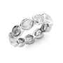 White :: close up 3.3ct oval east west bezel lab grown diamond eternity ring white gold smooth finish