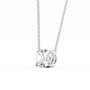 white :: 0.8 ct elongated cushion solitaire pendant with polished white gold finish