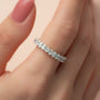 White :: close up 2ct oval lab grown diamond eternity ring white gold brilliant sparkle