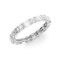 White :: close up 2.6ct alternating emerald and round lab grown diamond eternity ring white gold bold sparkle