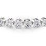 white :: 4ct round brilliant lab grown diamond tennis bracelet bezel setting