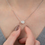 white :: brilliant oval cut solitaire pendant necklace with modern white gold finish