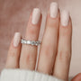 White :: ultra luxury 4.5 carat round lab diamond trellis eternity ring white gold statement band