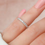 White :: modern 1.2 carat round u prong lab diamond eternity ring white gold stackable band