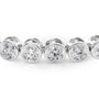 white :: 6.5ct round brilliant lab grown diamond tennis bracelet bezel setting