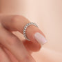 White :: luxury 1.5 carat round lab diamond trellis eternity ring white gold statement band