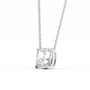 white :: 0.8 ct cushion solitaire pendant with polished white gold brilliance