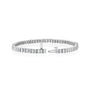 white :: 6.5ct emerald cut lab grown diamond tennis bracelet four prong setting