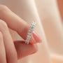 White :: luxury 2 carat oval lab diamond eternity ring white gold statement band