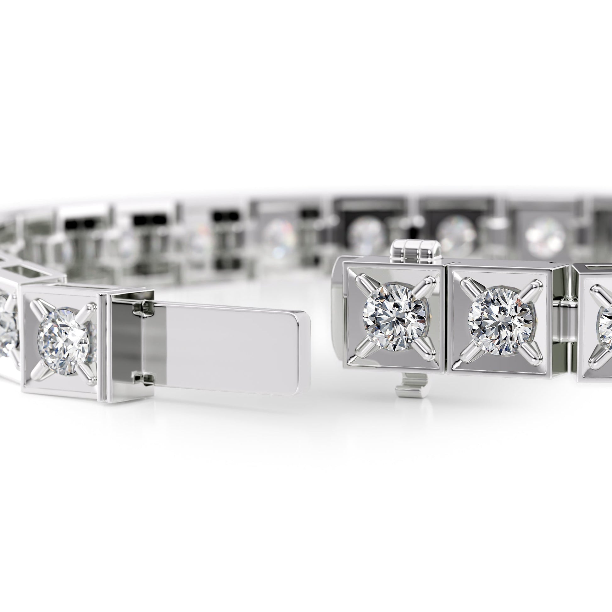 white :: 4.5 carat IGI certified round diamond bracelet chocolate style lab grown