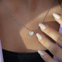 white :: romantic heart diamond pendant crafted in polished white gold