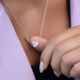 white :: luxury heart cut solitaire necklace featuring IGI certified diamond