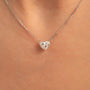 white :: handcrafted heart pendant necklace with brilliant white gold finish