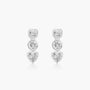 White :: fancy multi shape lab grown diamond bezel stud earrings mixed cut design white gold modern fine jewelry
