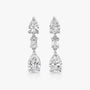 common  :: pear emerald lab grown diamond drop earrings dual shape design white gold elegant fine jewelry for women