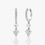 White :: geometric shield lab grown diamond drop earrings hoop style white gold bold designer fine jewelry