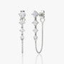 White :: V link lab grown diamond tennis drop earrings structured linear design white gold luxury fine jewelry