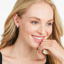 White|Rose :: pave lab grown diamond hoop earrings inside out design all around sparkle white gold premium jewelry