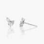 White :: toi et moi diamond stud earrings lab grown two stone design white gold romantic fine jewelry