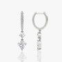 White :: shield drop lab grown diamond hoop earrings geometric design white gold bold statement fine jewelry