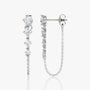 White :: V link diamond drop earrings lab grown tennis style white gold modern structured luxury jewelry