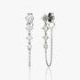 White :: elegant lab grown diamond tennis earrings V link drop design white gold refined fine jewelry