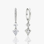 White :: modern shield drop lab grown diamond hoop earrings white gold edgy geometric statement jewelry