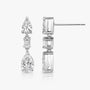Common :: elegant lab grown diamond drop earrings pear emerald shape combination white gold modern jewelry