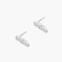 White :: mixed cut lab grown diamond stud earrings fancy shape bezel design white gold modern elegance