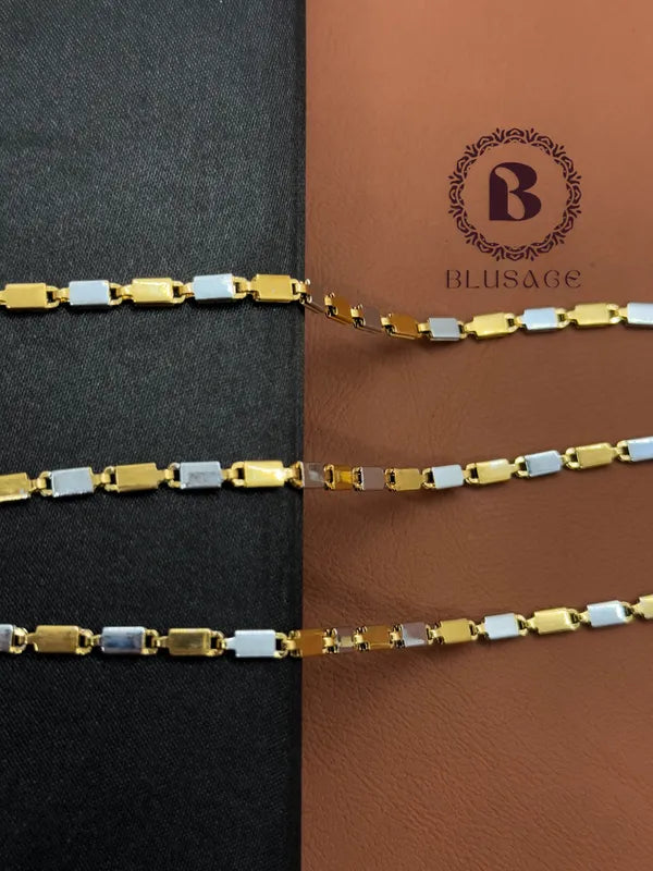 Silver Golden Anti Tarnish & Waterproof Chain For Men & Boys