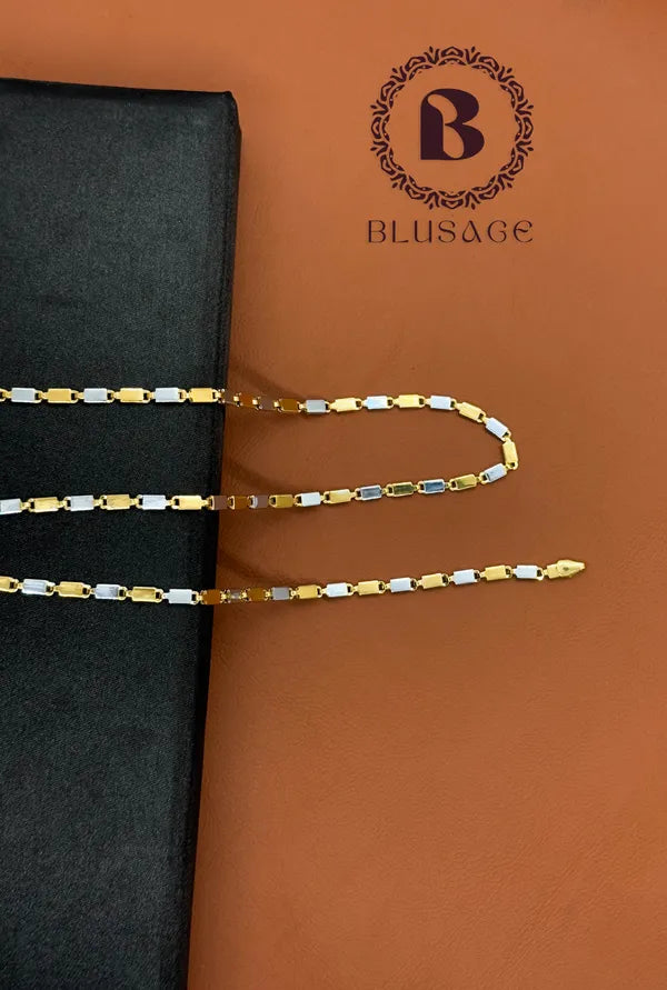 Silver Golden Anti Tarnish & Waterproof Chain For Men & Boys