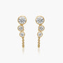 Common :: bezel lab grown diamond front back chain earrings modern ear jacket design white gold minimal luxury jewelry