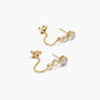 Common :: modern bezel diamond front back earrings lab grown chain design white gold trendy minimal jewelry for women