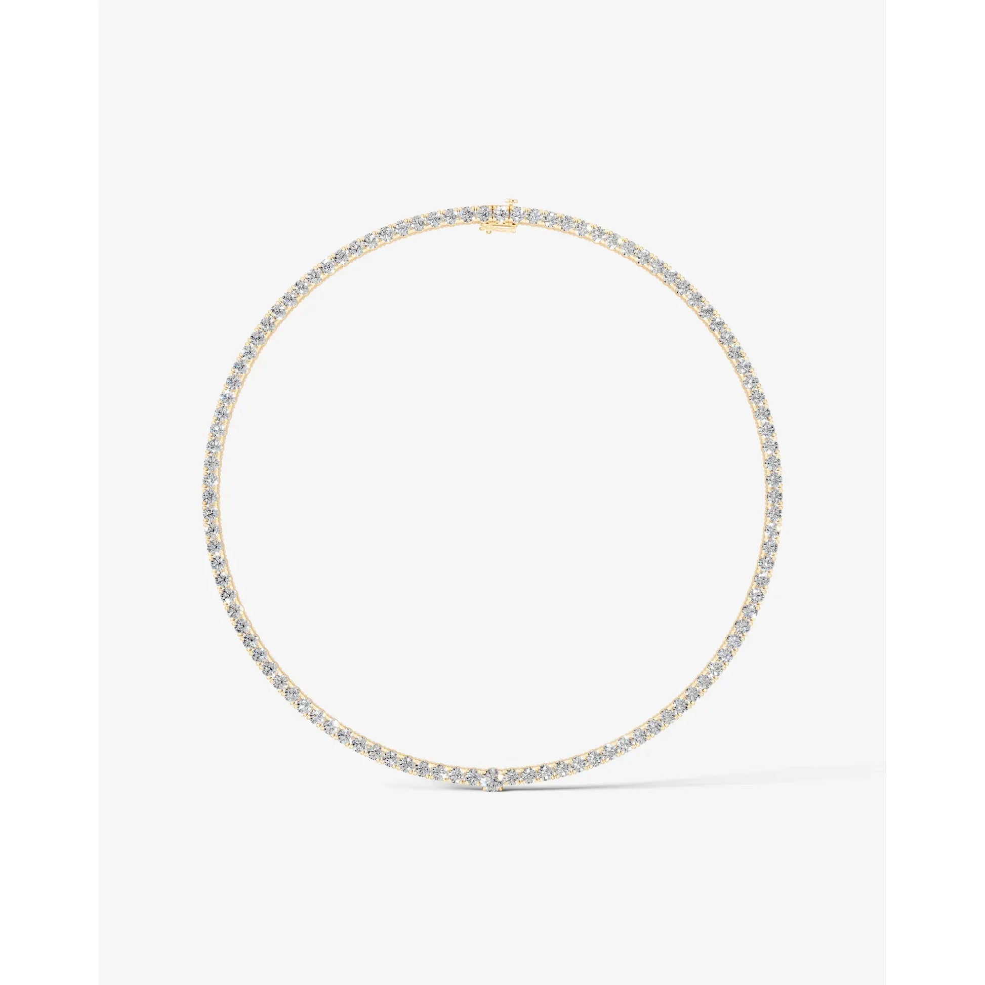yellow :: statement round lab grown diamond necklace yellow gold