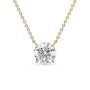 yellow :: warm yellow gold round solitaire necklace with brilliant lab diamond glow