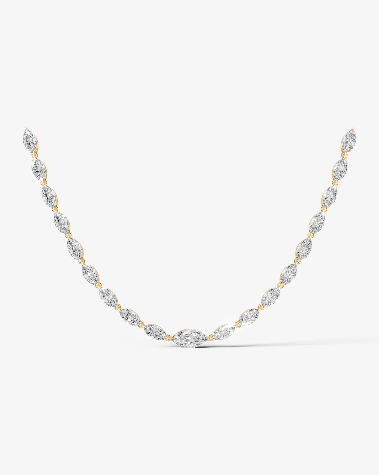 yellow :: marquise lab grown diamond necklace IGI certified luxury collier