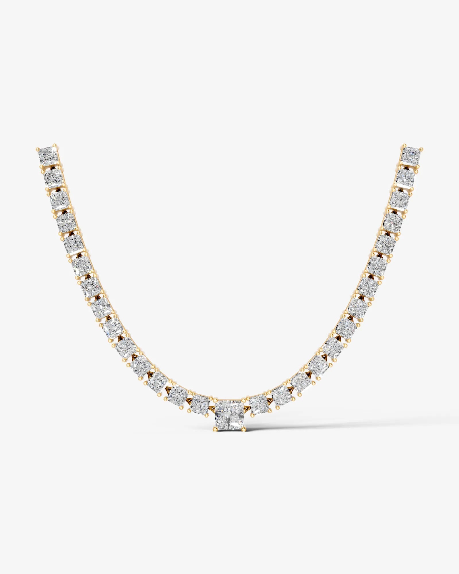 yellow :: princess lab grown diamond necklace IGI certified luxury collier