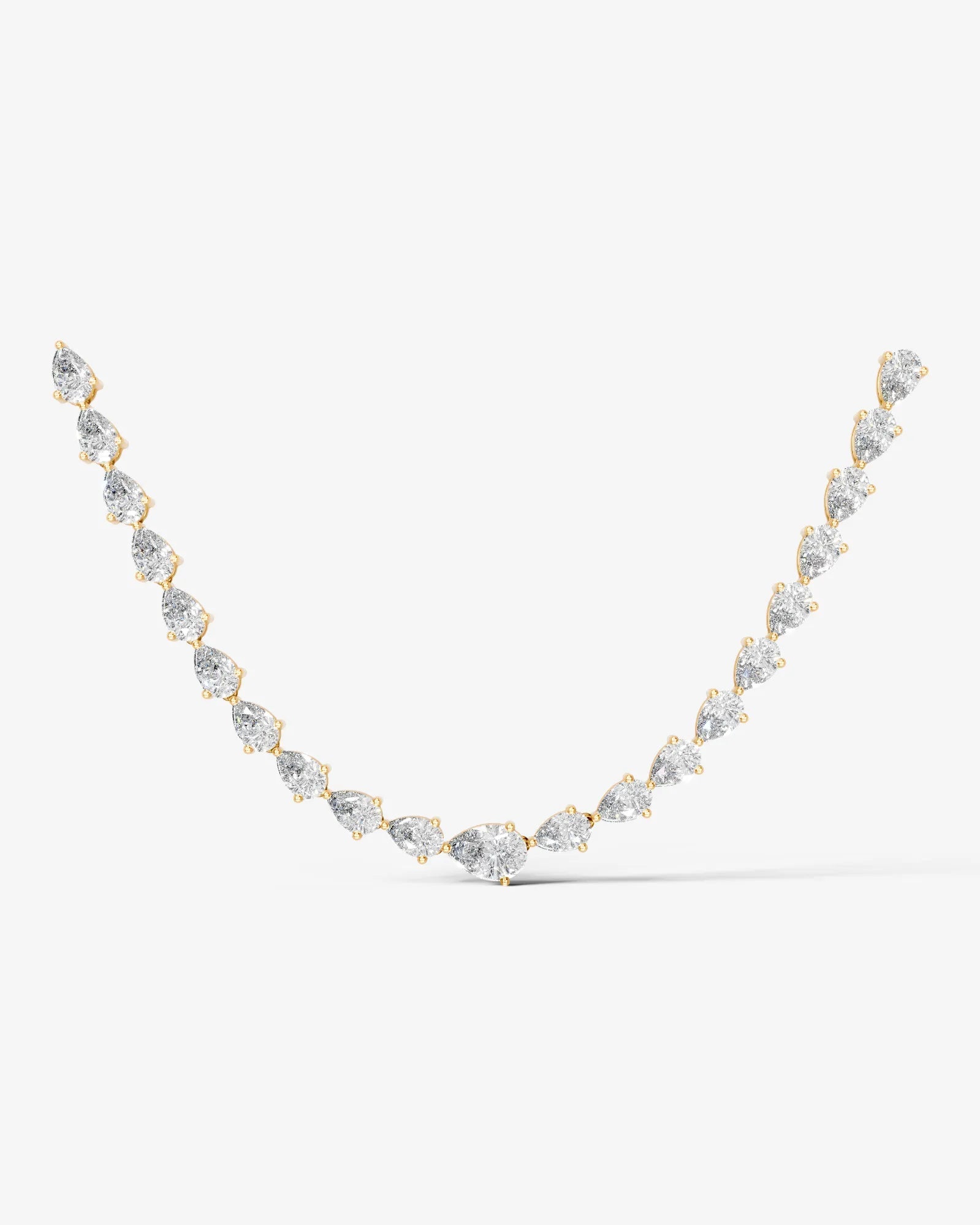 yellow :: pear lab grown diamond necklace IGI certified luxury collier