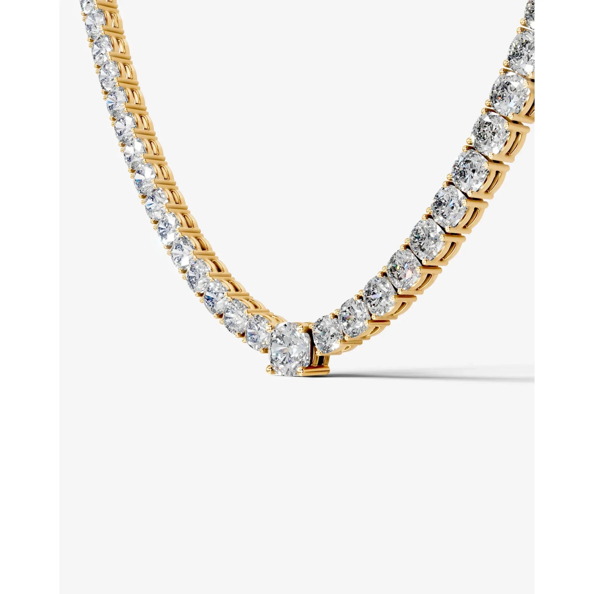 yellow :: statement cushion lab grown diamond necklace yellow gold