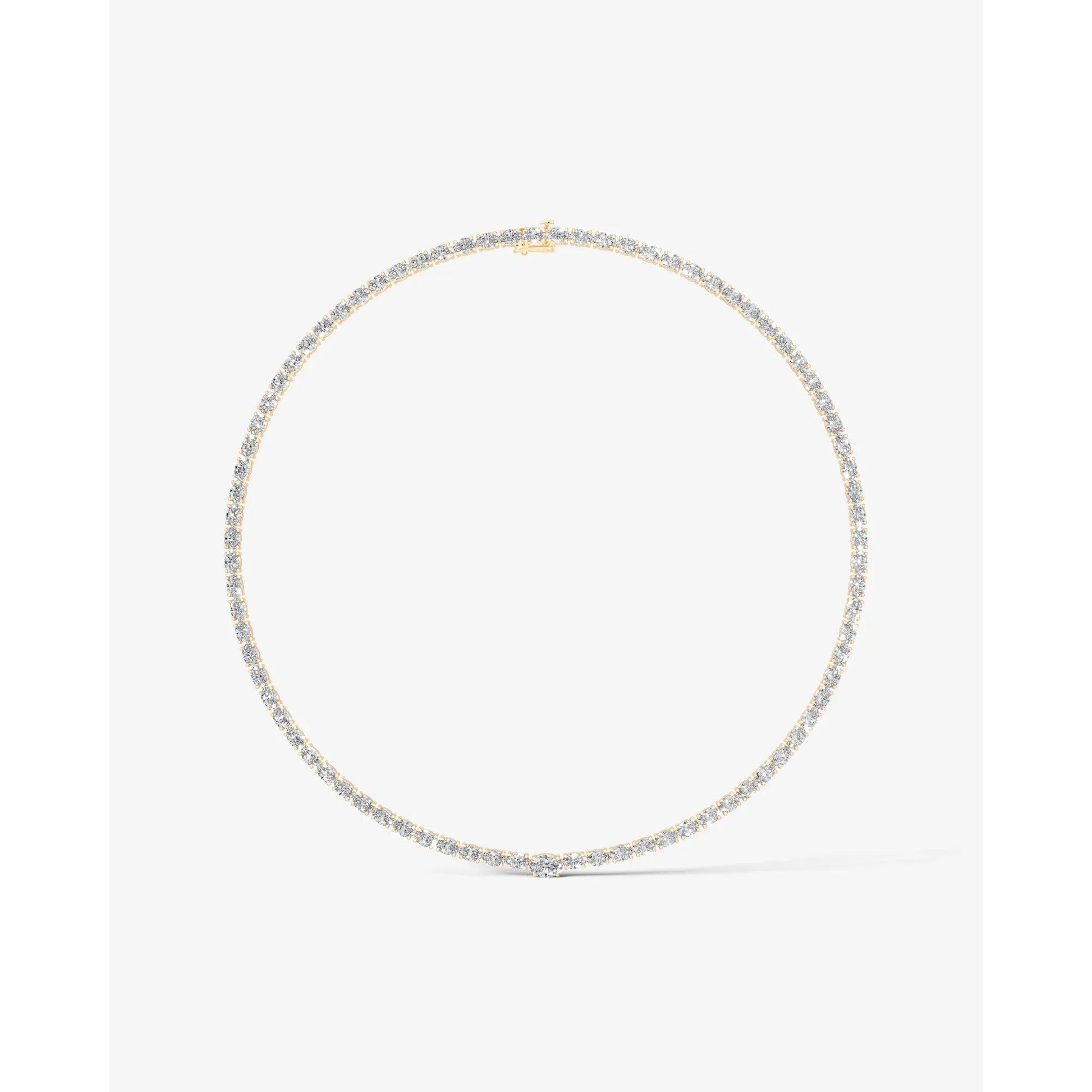 yellow :: statement oval lab grown diamond necklace yellow gold