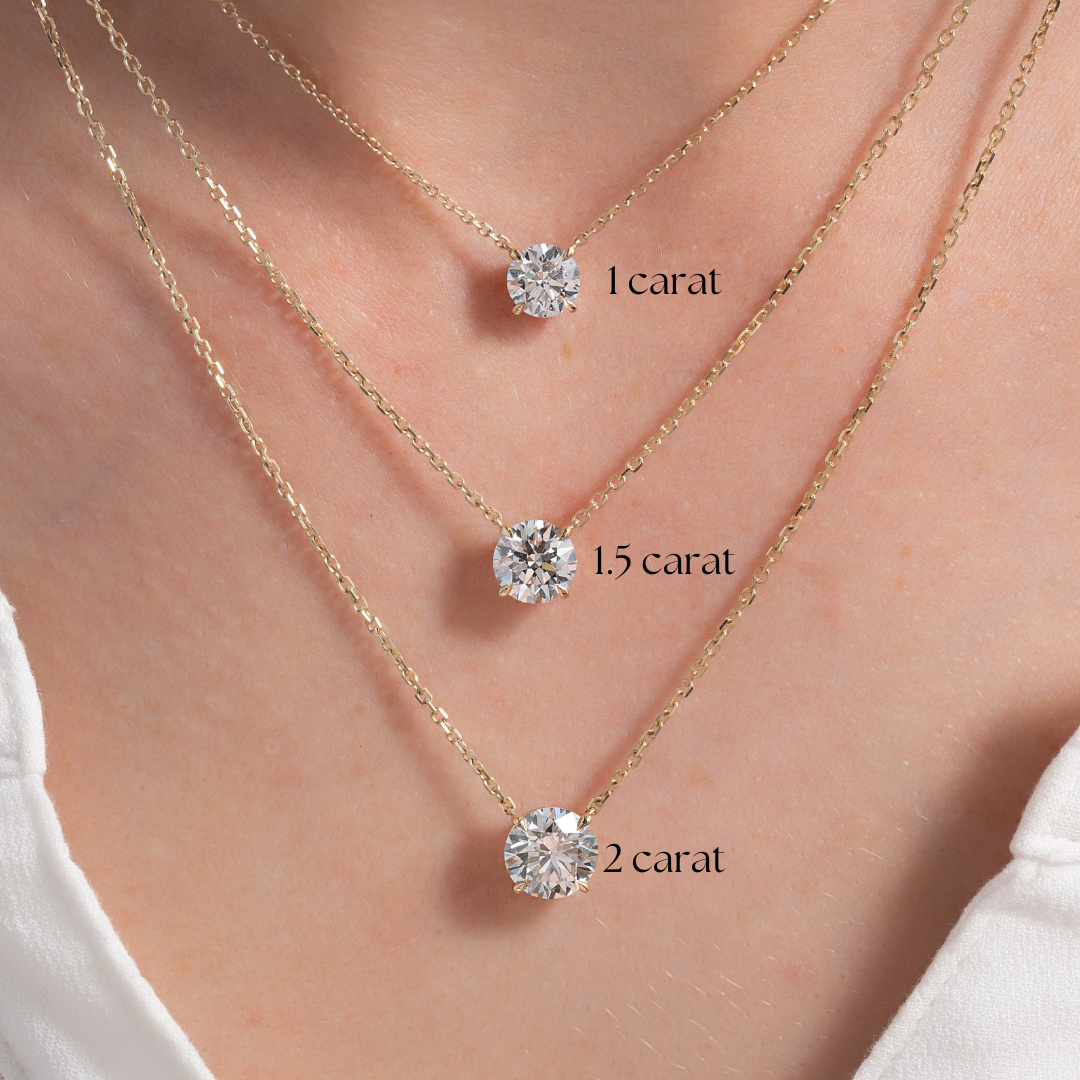 yellow :: premium yellow gold round diamond necklace with sophisticated brilliance